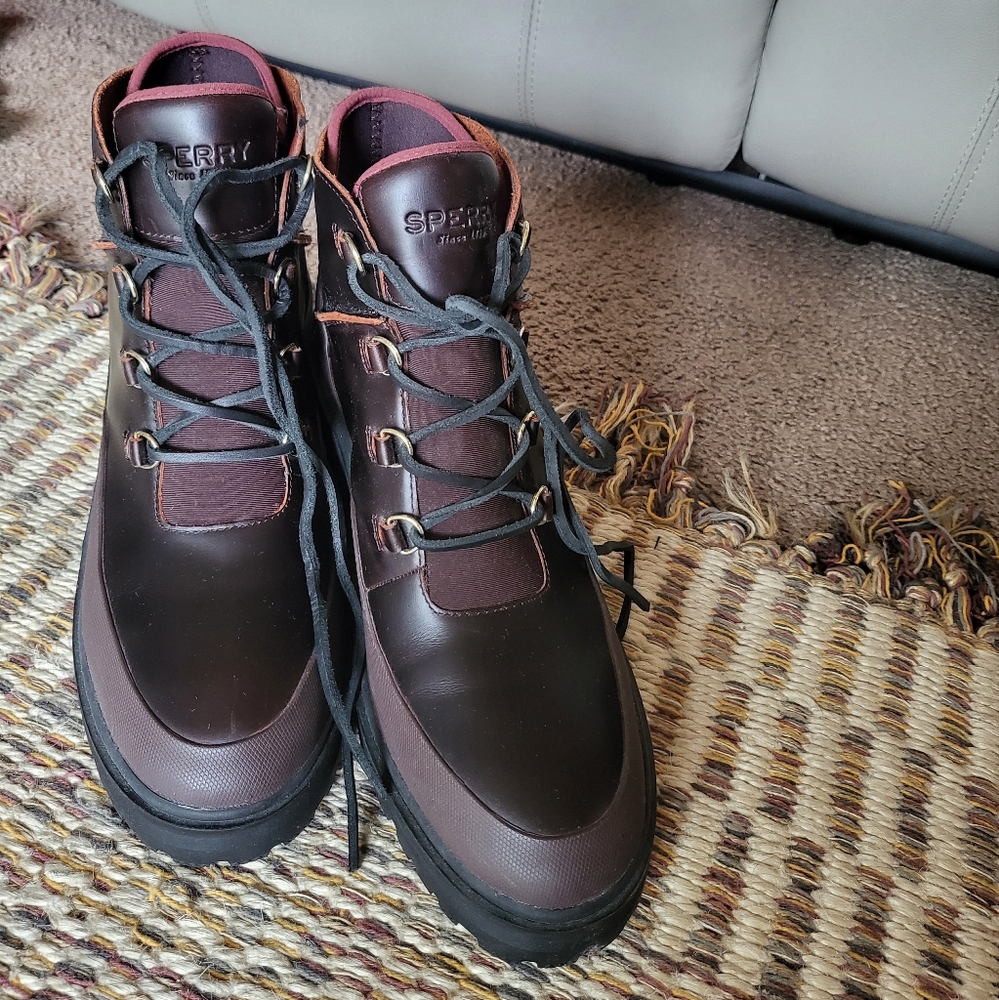 Sperry Brown Leather Boots Classic Durable Design